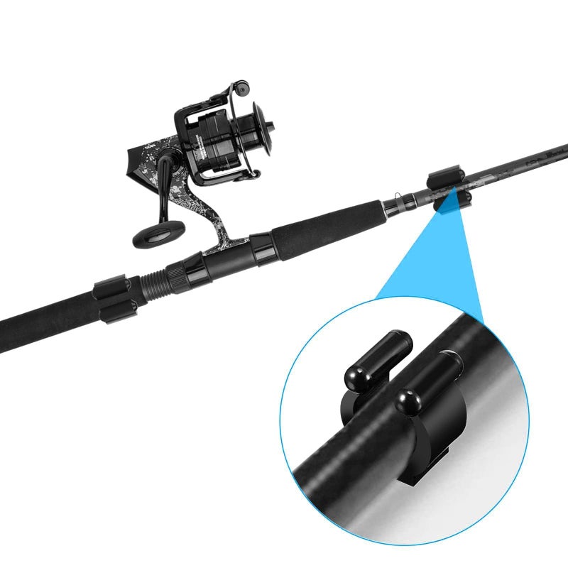 EEEKit 20 Pieces Fishing Rod Clips, Wall Mounted Fishing Pole Holder Storage Rack, Black Storage Clips Clamps Rack Organizer for Rod Billiards Cue Snooker Cue - Image 4